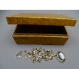 SILVER, WHITE AND YELLOW METAL JEWELLERY To include earrings, brooch, pendant etc. within a small