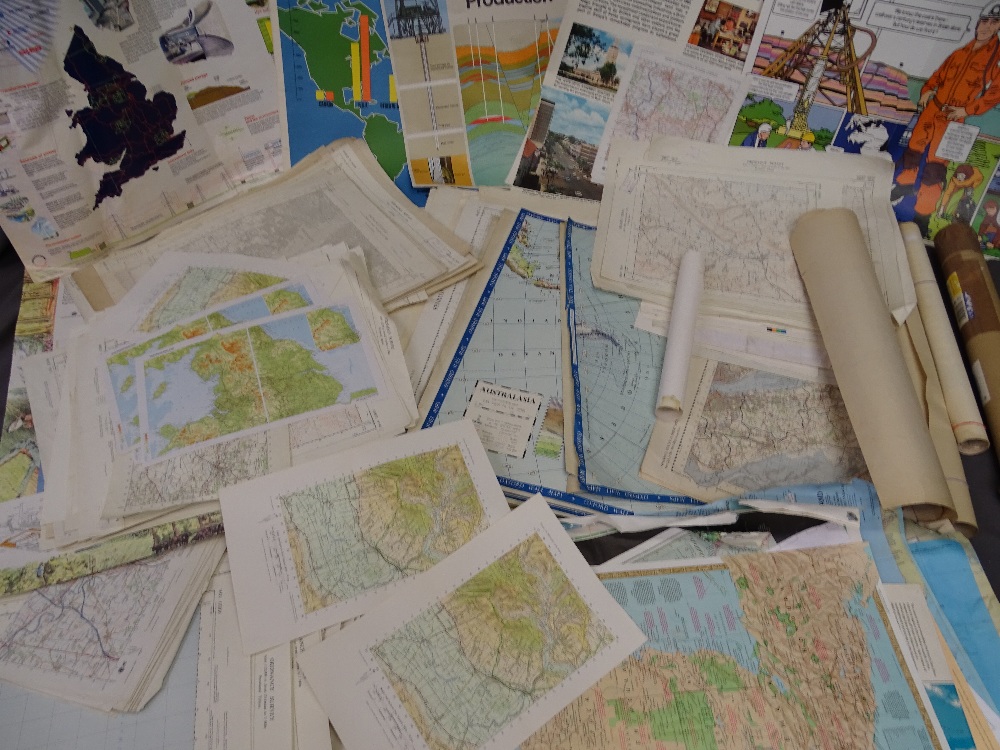 MAPS-A LARGE PARCEL OF FULL SIZE British Ordnance Survey maps and a quantity of maps and posters