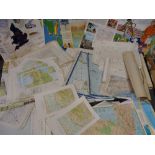 MAPS-A LARGE PARCEL OF FULL SIZE British Ordnance Survey maps and a quantity of maps and posters