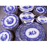 ROYAL DOULTON BLUE AND WHITE dinnerware approximately 60 pieces