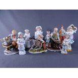 A PARCEL OF 5 MARURI AND OTHER FIGURINES and 5 other continental novelty figurines.