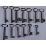 18TH AND 19TH CENTURY ORNATE IRON KEYS a parcel