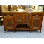 AN EDWARDIAN MAHOGANY MIRROR BACK SIDEBOARD BASE 180CMS WIDE