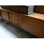 MID-CENTURY TEAK LONG SIDEBOARD, together with a James Phillips & Sons glazed sliding door