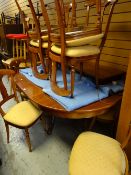 BRIGITTE FORESTIER EXTENDING DINING TABLE & EIGHT CHAIRS (9)