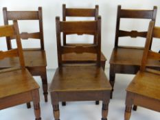 SET OF SIX 19TH CENTURY FARMHOUSE CHAIRS (6) Condition Report: one old chipped corner seat, one