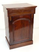 VICTORIAN MAHOGANY NIGHT CABINET having single arch panel door, adaptations and alterations, 60cms