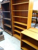 TWO TALL & TWO SHORT OPEN BOOKCASES (4)