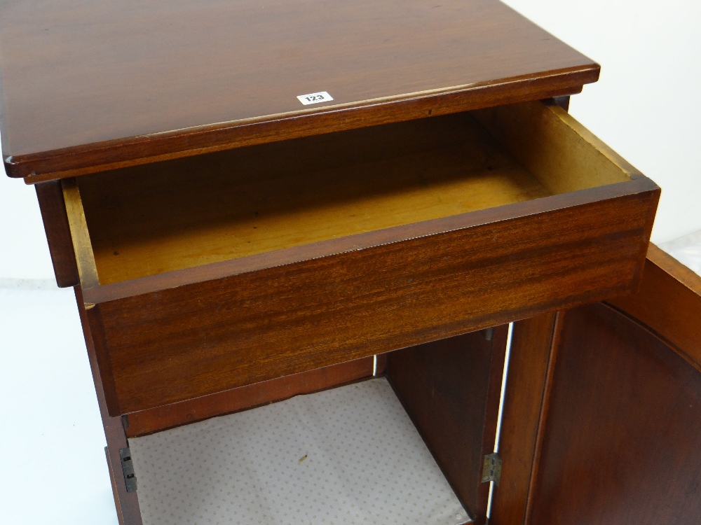 VICTORIAN MAHOGANY NIGHT CABINET having single arch panel door, adaptations and alterations, 60cms - Image 3 of 4