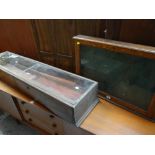 TWO VINTAGE RETAILER'S TABLE TOP CABINETS and a box of lighting (3)