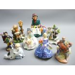 FIGURAL ORNAMENTS COLLECTION BY ROYAL DOULTON, ROYAL WORCESTER, SITZENDORF to include 'Silks and