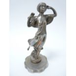 VINTAGE CAR MASCOT - LADY IN FLOWING ROBES by A E Lejeune, stamped AEL 766508, 17.5cms H.