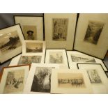 FRAMED PICTURES & PRINTS: A QUANTITY including early mezzotints, other classically styled prints and