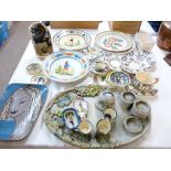 DECORATIVE STONEWARE & QUIMPER POTTERY: A QUANTITY