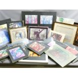 A PARCEL OF SUNDRY MIXED MEDIA PAINTINGS & PRINTS mostly signed GAIA (approx18)