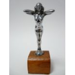 VINTAGE CAR MASCOT - AMO BATHING BELLE by DESMO stamped Copyright, circa 1938, 11cms H.