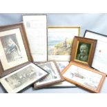 MIXED COMMEMORATIVE & OTHER PICTURES & PRINTS including an interesting 1877 invoice for McKesson &