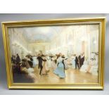 AFTER VICTOR G GILBERT- large coloured print 'An Elegant Soirée', 50x75cms