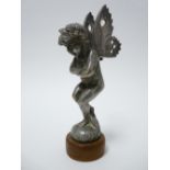 VINTAGE CAR MASCOT- AMOUR FRILEUX after Francois Bazin, CHERUB style standing figure with pierced