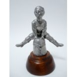 VINTAGE CAR MASCOT - LEAPFROGGING BOY marked Reg 773051?, 10.5cms H.