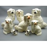 STAFFORDSHIRE POTTERY COMFORTER DOGS x 4 PAIRS
