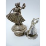 VINTAGE CAR MASCOTS X 2- DANCING COUPLES circa 1920- 1930s, chrome plated, possibly American for