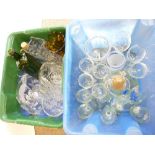 VINTAGE & OTHER GLASSWARE IN TWO CRATES