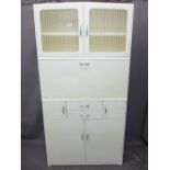 MID-CENTURY PAINTED KITCHEN CABINET, 179cms high x 92cms wide x 41cms deep