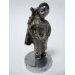 VINTAGE CAR MASCOT-GOLF CADDY plated nickel, 1920s,10cms H.