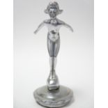 VINTAGE CAR MASCOT - ALBERT SPEED NYMPH by A E Lejeune, marked REG/ED, 11.5cms H.