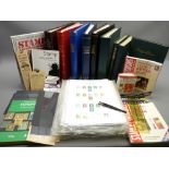 STAMP COLLECTORS ALBUMS, REFERENCE BOOKS & ASSOCIATED EQUIPMENT: A QUANTITY