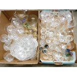 CUT & OTHER DRINKING-HOUSEHOLD GLASSWARE: A GOOD QUANTITY in two boxes
