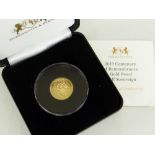 CASED HARRINGTON & BYRNE GOLD HALF SOVEREIGN 2019 commemorating Centenary of Remembrance in 22ct