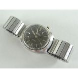 OMEGA CHRONOSTOP GENEVE 'DRIVER' WRISTWATCH, the charcoal dial with baton markers having expanding