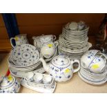 COLLECTION OF BLUE & WHITE TABLEWARE near matching pattern including some by Masons