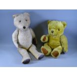26" VINTAGE MOHAIR TEDDY BEAR and one other