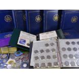 COMMEMORATIVE CROWNS, COIN COVERS with coins and stamps collection of the world, a large quantity