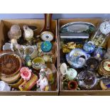 ORNAMENTAL POTTERY PORCELAIN and other items of interest in two boxes