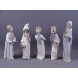 LLADRO - five figurines of girls in various poses