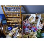 MIXED ORNAMENTAL POTTERY, glassware, collector's spoons and other items of interest