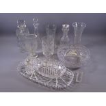 GLASSWARE - a parcel of mixed items, decanters, vases ETC