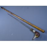 VINTAGE DUCK HEAD HANDLE SWORD STICK, hex spike blade, 48cms