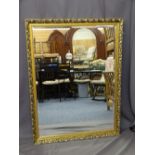 GILT FRAMED BEVEL EDGED WALL MIRROR, 112 x 86cms