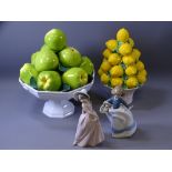 LLADRO, NAO & OTHER ITALIAN POTTERY & PORCELAIN to include two figurines of young girls and two