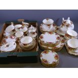 ROYAL ALBERT OLD COUNTRY ROSES TEA & OTHER TABLEWARE, 60 plus pieces including teapot, gravy boat