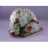 EARLY 20TH CENTURY CAST IRON HORSE HEAD from fairground ride, stamped 'Bonny Bright Eyes'