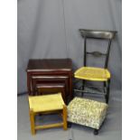 VINTAGE & LATER FURNITURE PARCEL to include a reproduction mahogany set of three occasional