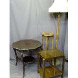 VINTAGE FURNITURE PARCEL, four pieces to include an Edwardian two-tier side table with shaped top,