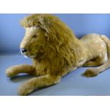 LARGE STUFFED TOY RECUMBENT LION, approximately 100cms length