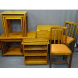 TEAK TYPE FURNITURE a parcel of including nests of tables, breakfast table ETC
